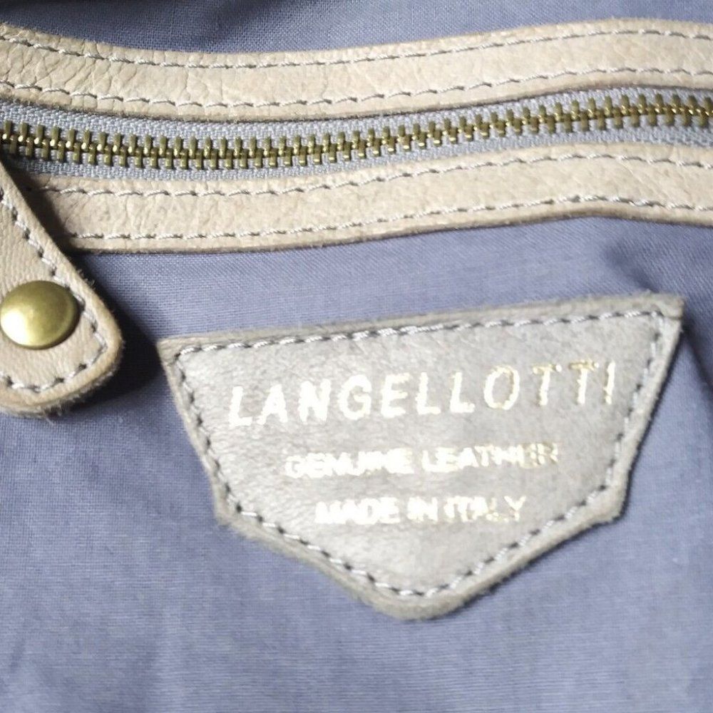 LANGELLOTTI Woven Leather Tote Bag Large Italian Leather Handbag Retail $375 - Picture 6 of 8